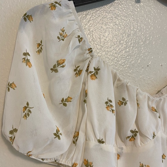 Reformation Berry Crop, Puff Sleeve Top in Rosebud, Sz 0 (NWOT) - Picture 6 of 8